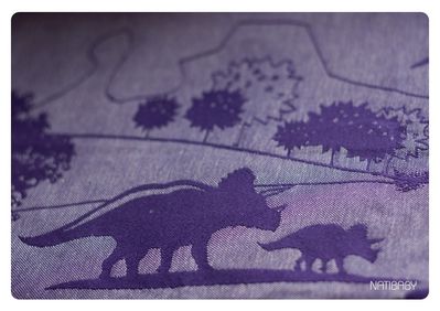 Natibaby Dino Purple-White Wrap (linen) Image