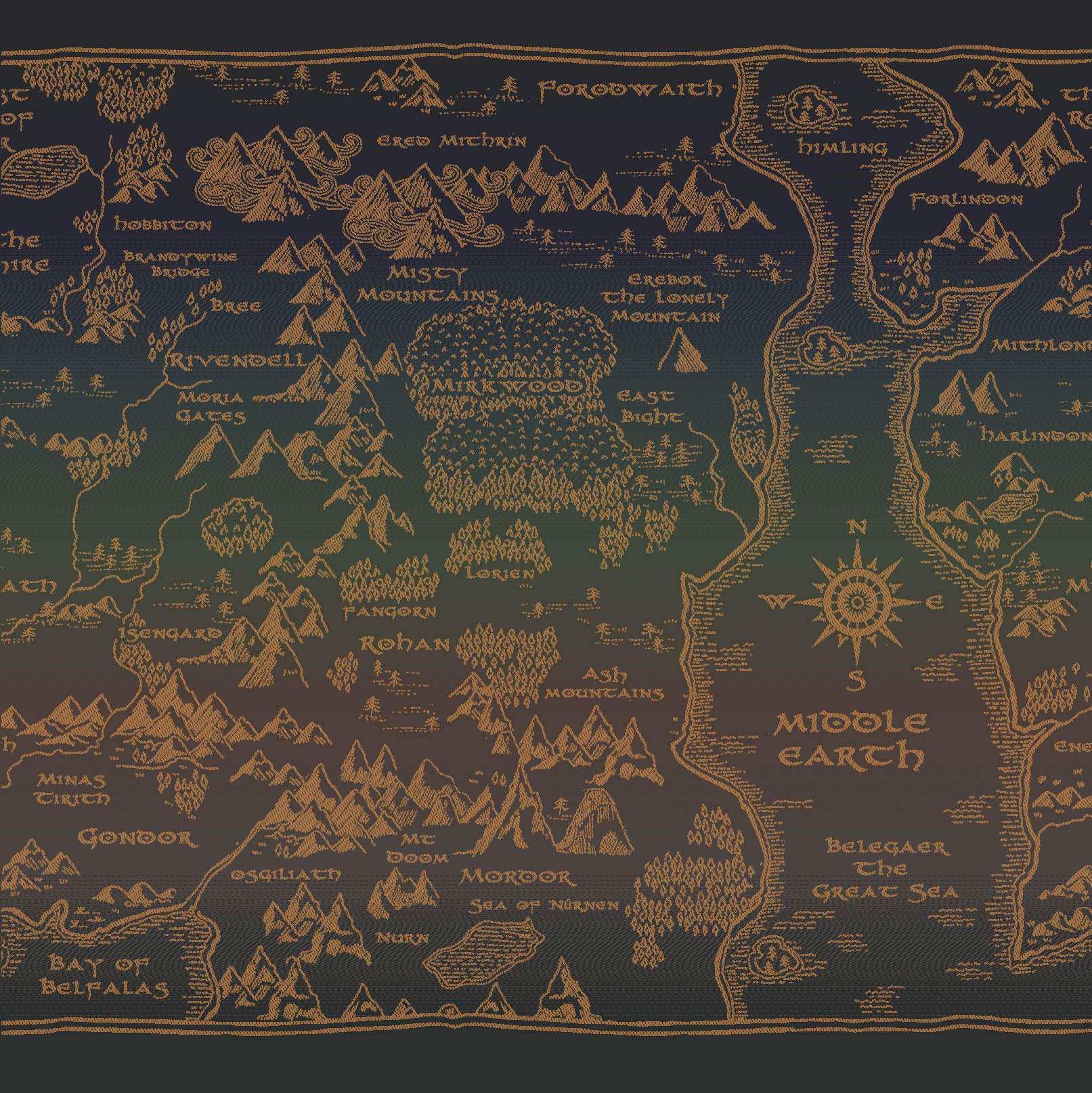 Oscha Map of Middle Earth All that is Gold  (шелк) Image
