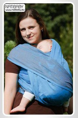 Natibaby Sea turquoise/brown with linen Wrap (linen) Image