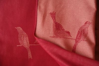 Tragetuch Didymos birdies Vogel Rot mit Seide/Birds Red Silk (Seide) Image