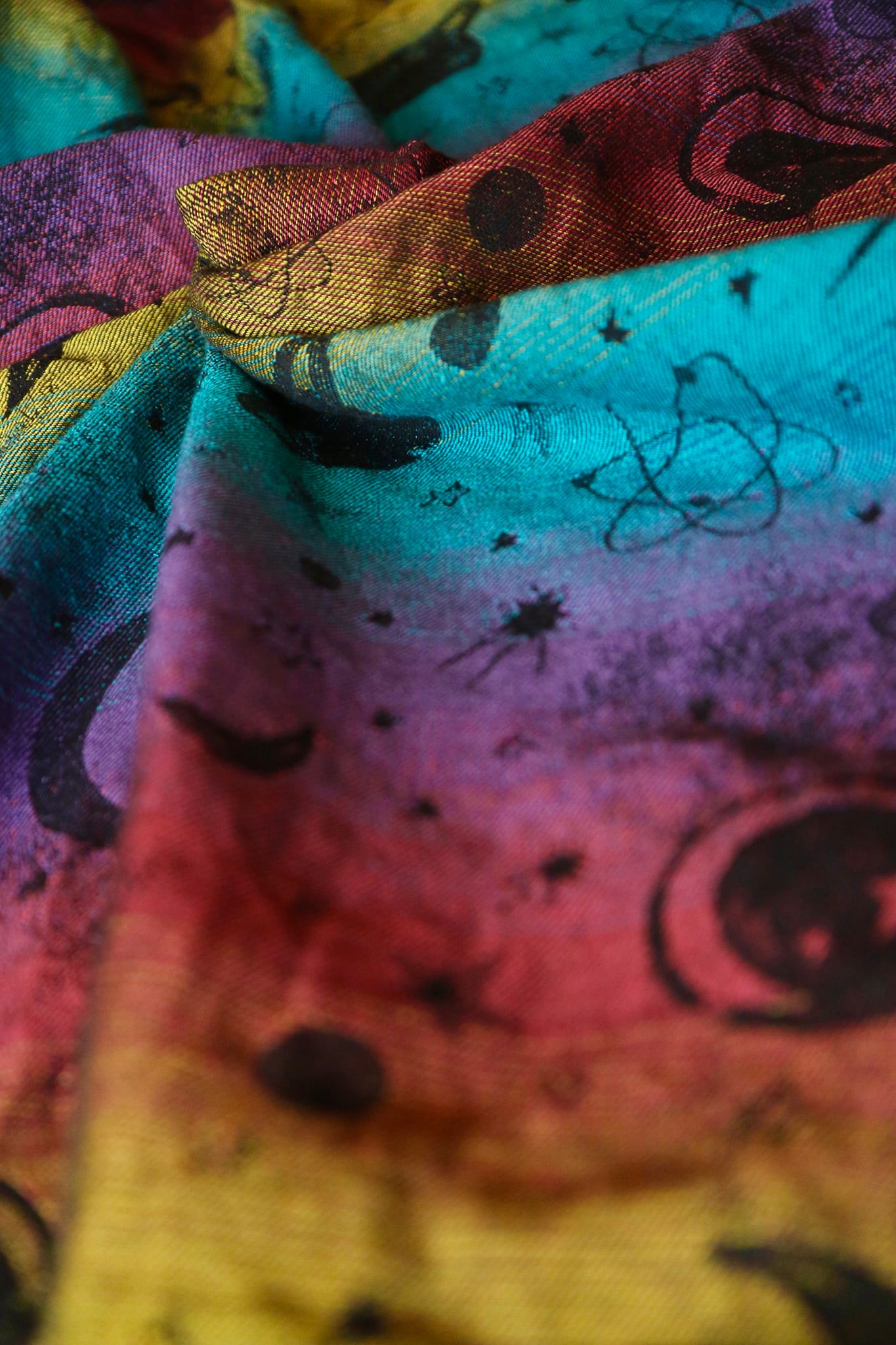 Tragetuch Yaro Slings Cosmos Nebula Black Rainbow Linen Hemp (Leinen, Hanf) Image