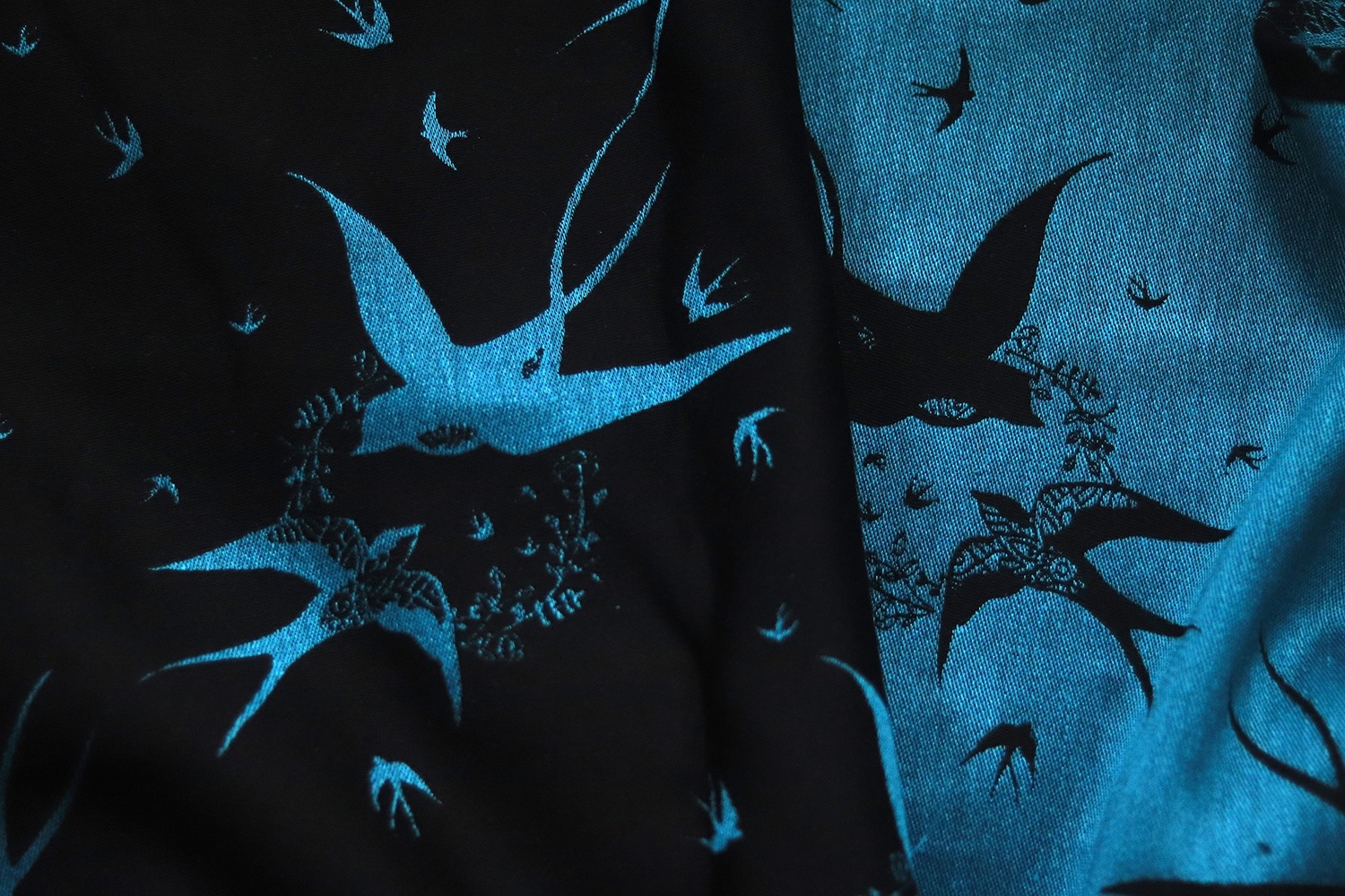 Luluna Slings SWALLOWS TEAL NOCTURNO Wrap (linen) Image