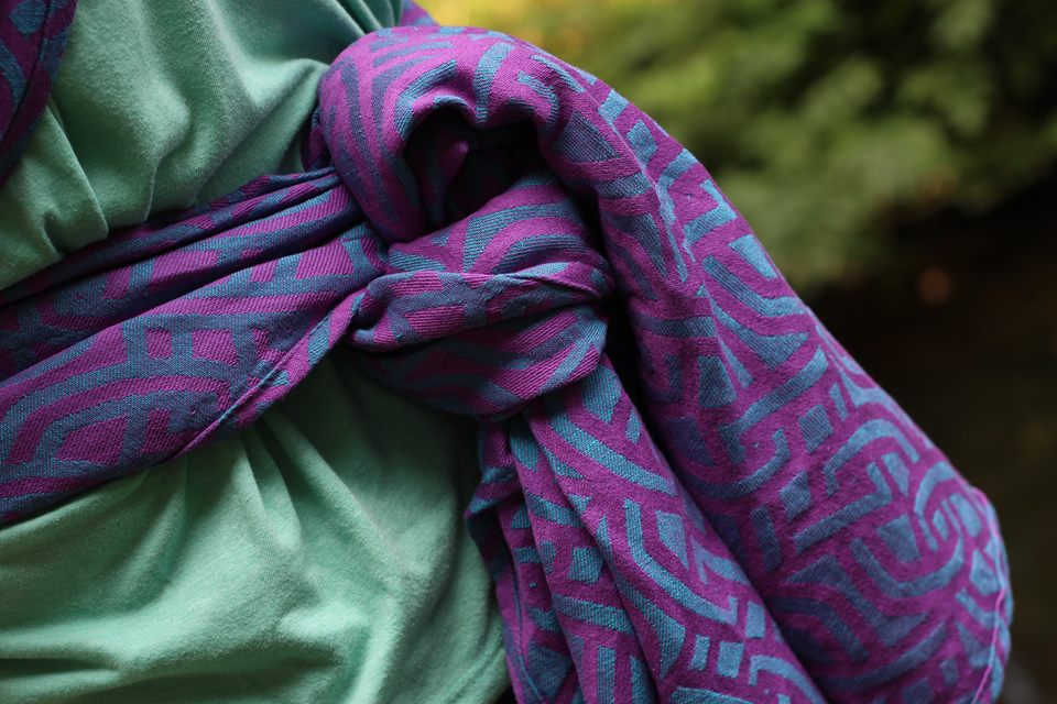 Yaro Slings Braid Purple Emerald Soft Linen Wrap (linen) Image
