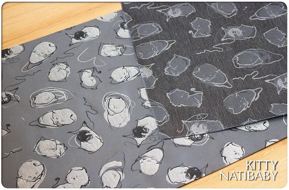 Natibaby Graphite Kitties Wrap (linen) Image