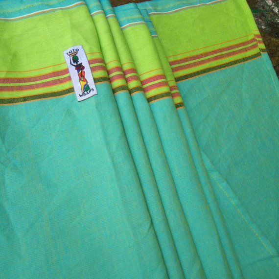 Toto Wraps small stripe Turquoise and Green Wrap  Image