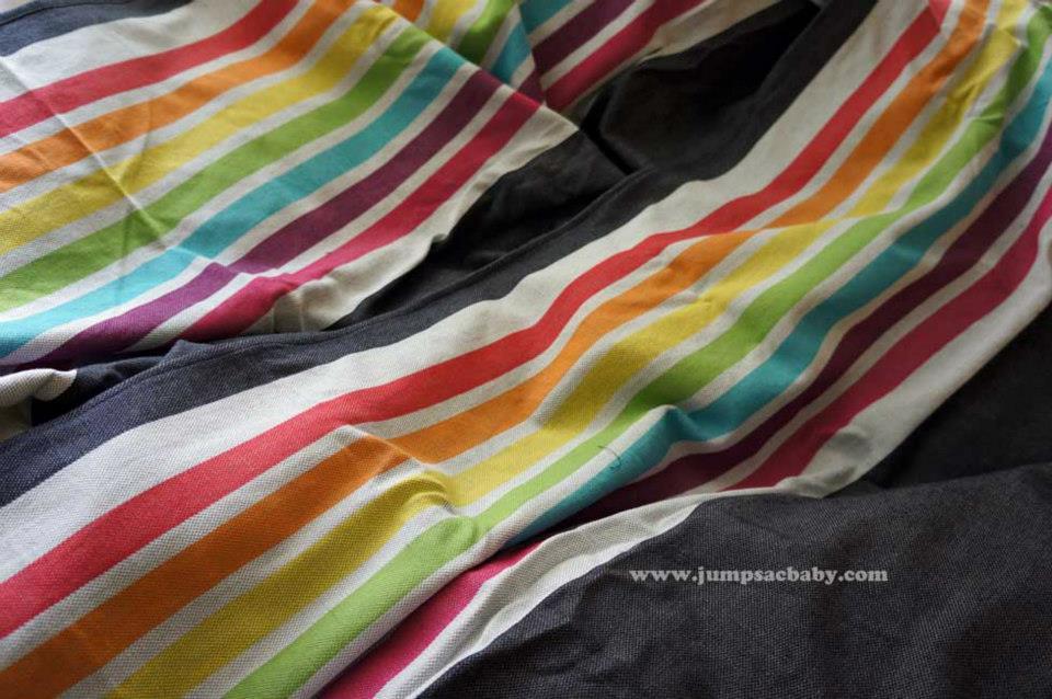 JumpSac Baby small stripe Midnight Rainbow black Wrap  Image