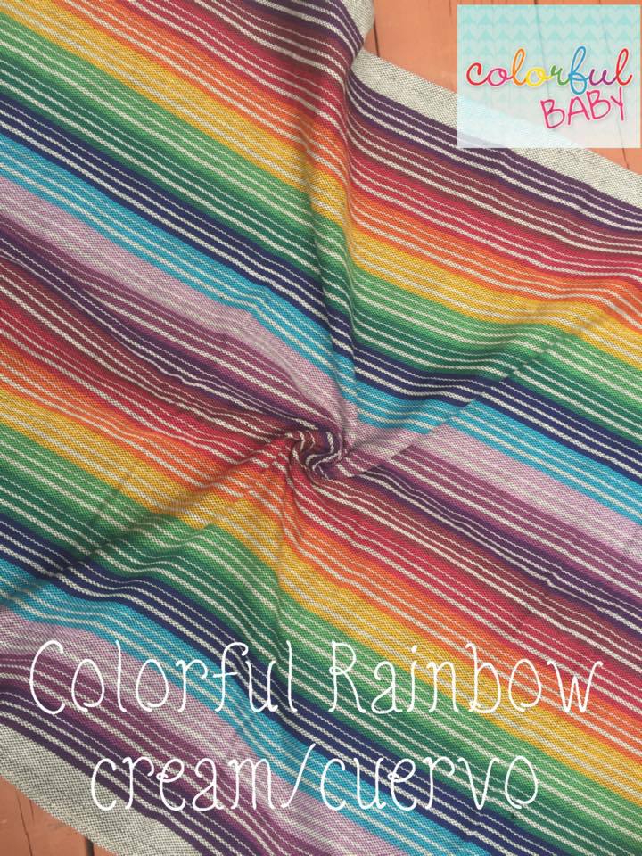 Tragetuch Girasol small stripe Colorful Rainbow cream  Image
