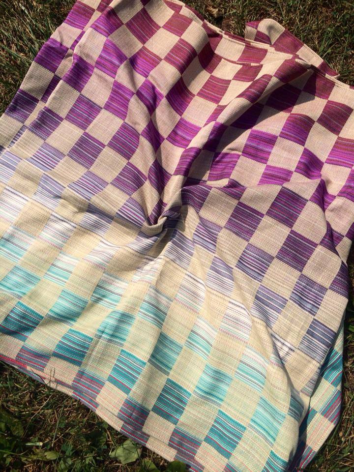 Butterfly Baby Company (Vaquero Wovens) Grad Plaid Purple-White-Teal Wrap  Image