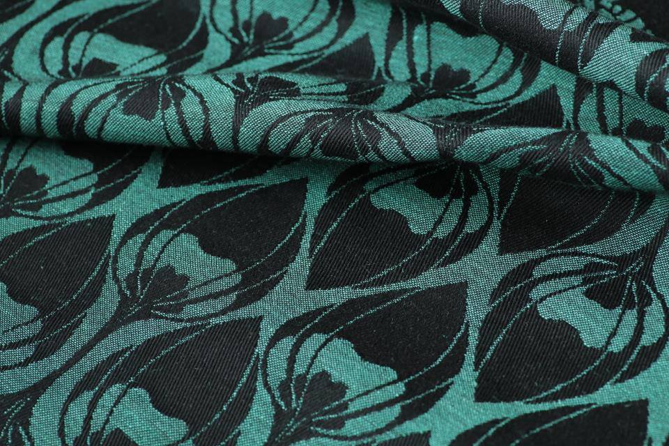 Yaro Slings La Fleur Aqua-Green Black Linen Wrap (linen) Image