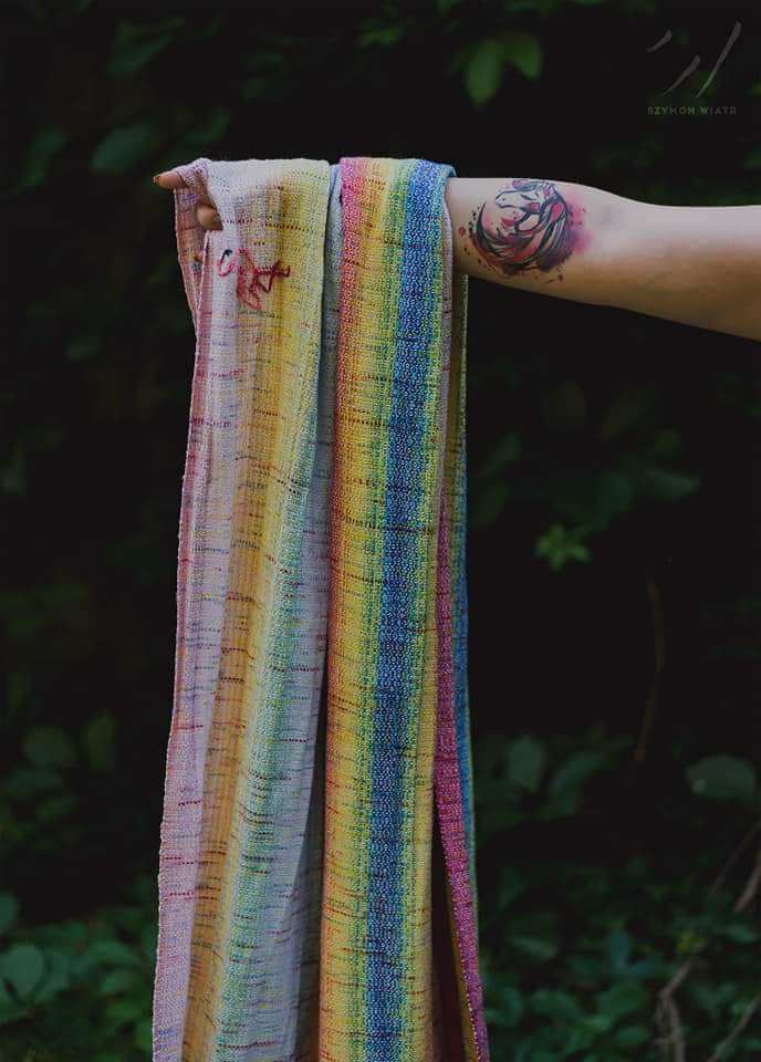 Sophie's Eclairs Rainbow Flamingo Wrap (tencel, lurex, merino, superwash) Image