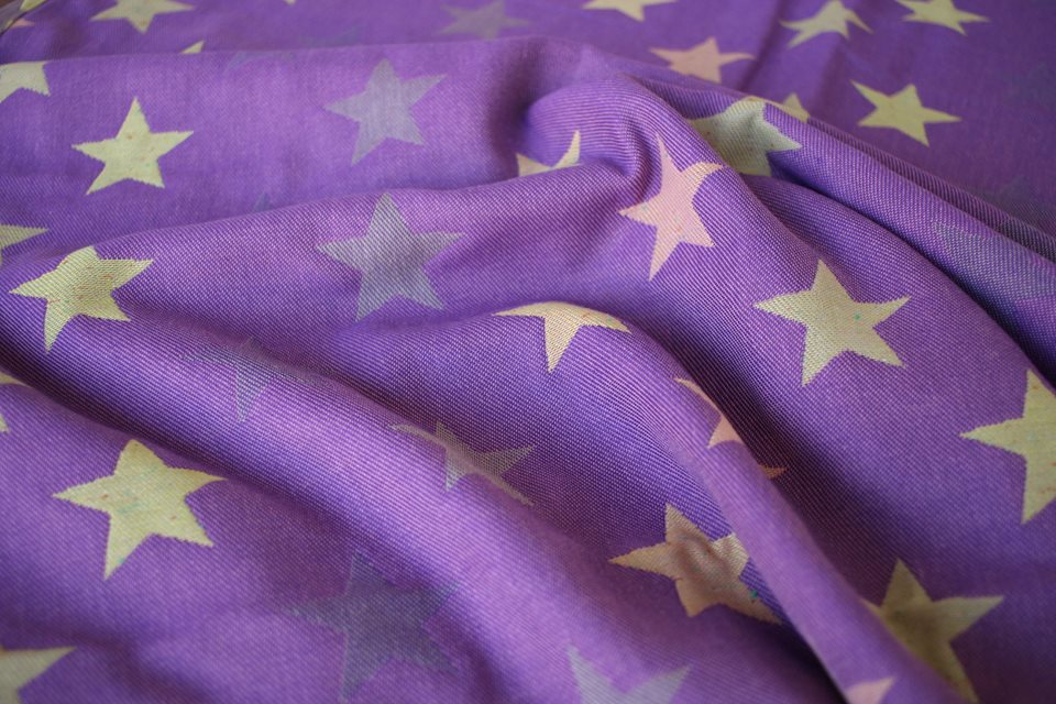 Yaro Slings Stars Ultra Purple Yellow Confetti Wrap (silk) Image