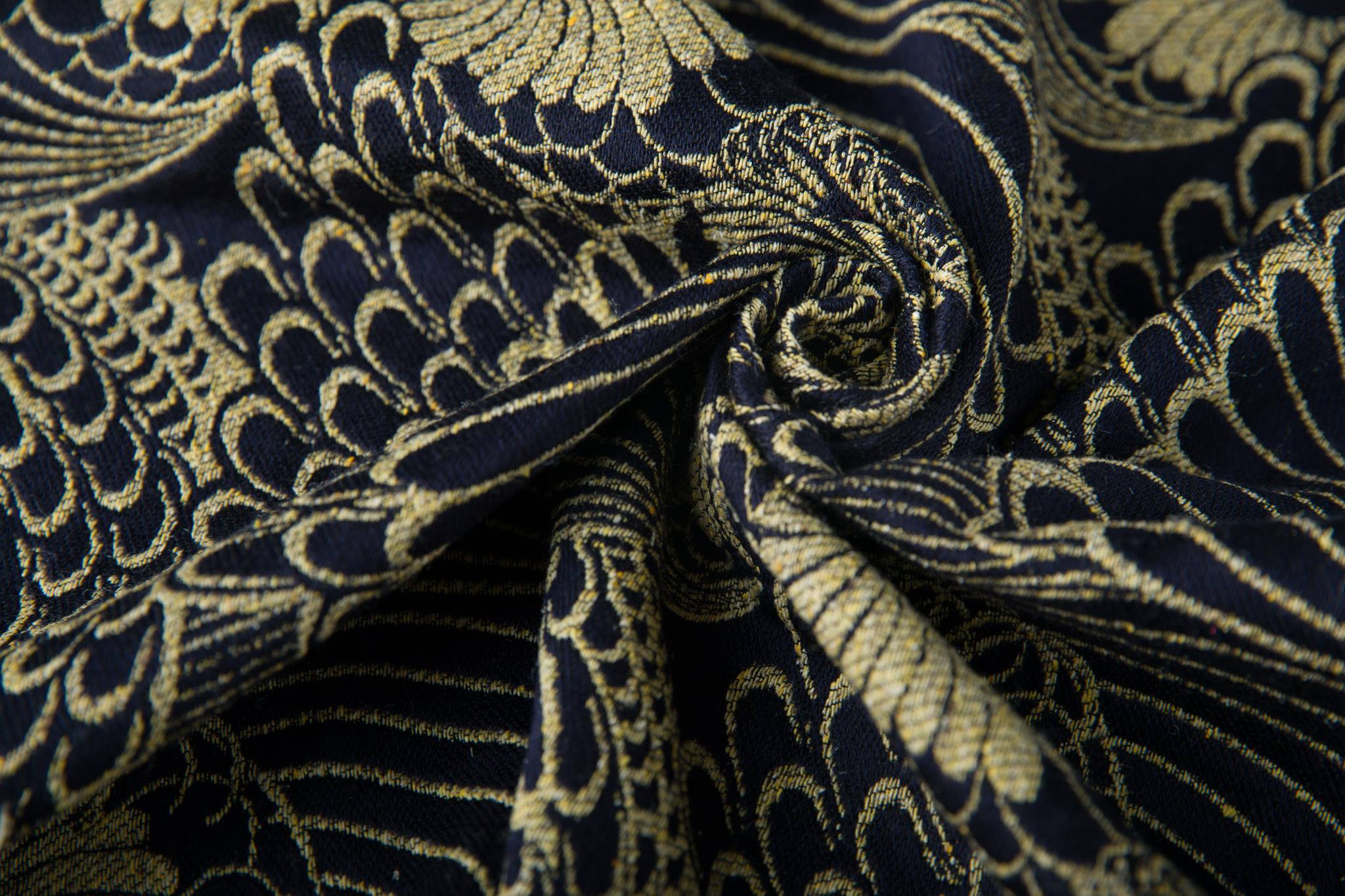 Tragetuch Linuschka Owls Moonlight Sonata (japanese silk, merino, mulberry silk) Image