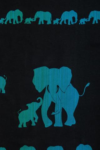 Lenny Lamb Unconditional Love Black and Teal Elephants Wrap  Image