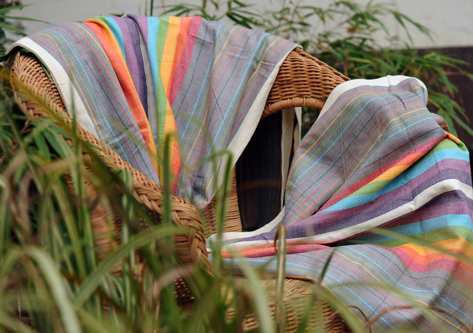 Girasol small stripe Rainbow Monsoon Wrap  Image