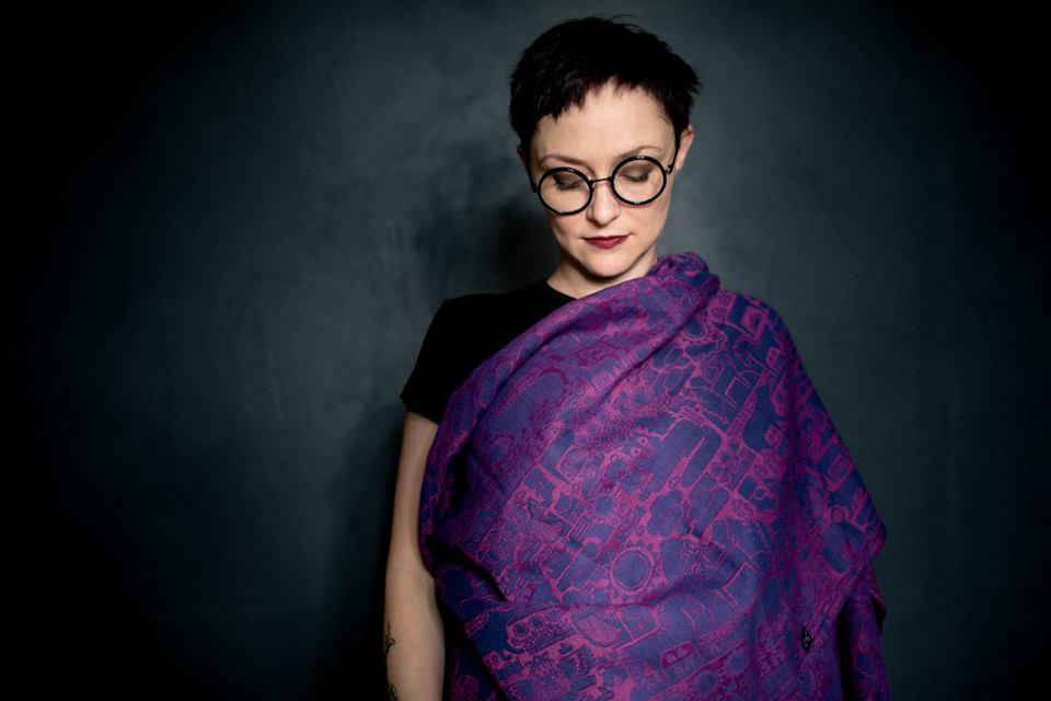 Coco-N Babywearing fashion Scandinavia Purple Ghost Wrap (mulberry silk, merino, cashmere) Image