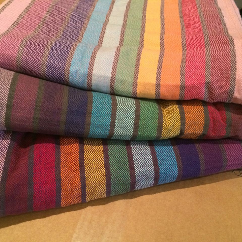 Girasol Herringbone Weave Rainbow Pixie Wrap  Image