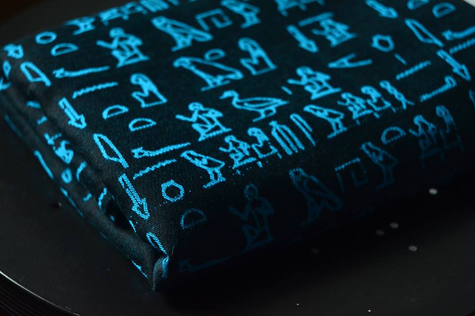 Tragetuch Luluna Slings Hieroglyphs Turquoise/Black  Image