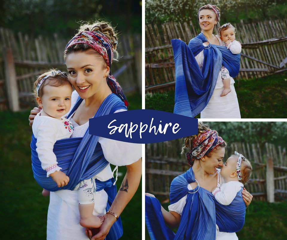 LittleFrog small stripe Sapphire  Wrap  Image
