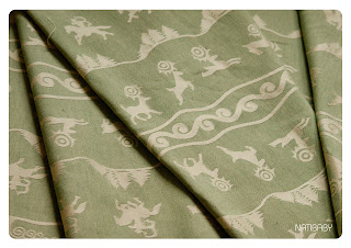Natibaby Legend of the Miraculous Deer Green/ecru Wrap (linen) Image