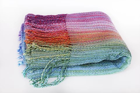 Rainbow cloud crackle weave Florella Wrap (eucalyptus viscose) Image
