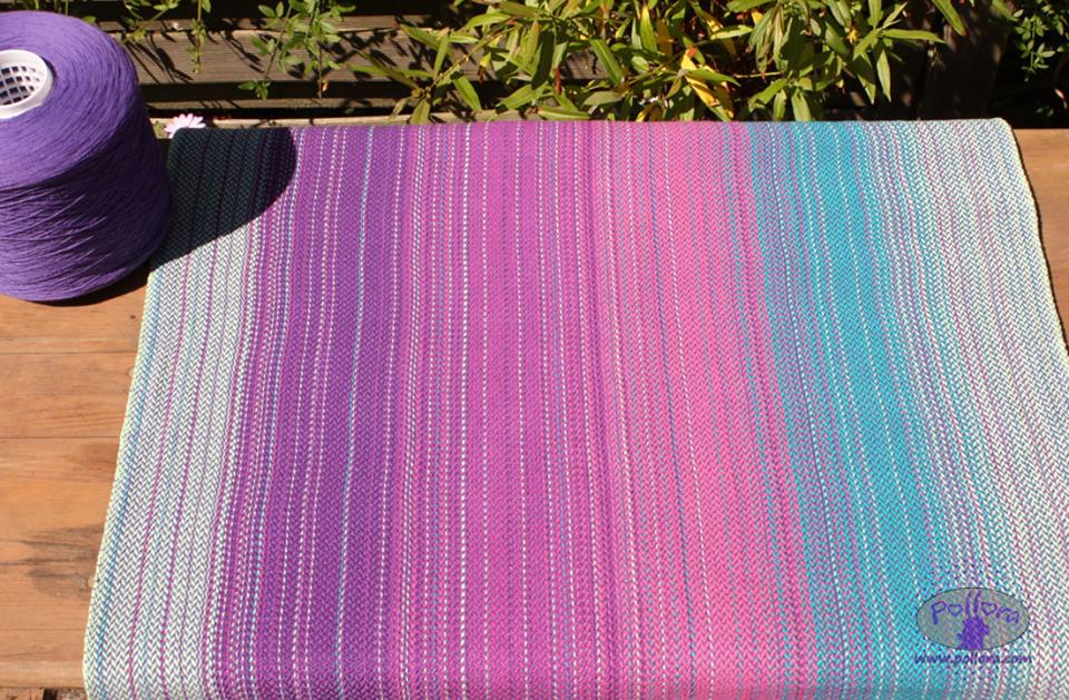 Pollora small stripe Handwoven Blossom purple Wrap  Image
