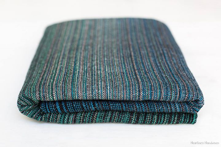 Heartiness small stripe Greenland Charcoal Wrap (tsumugi silk) Image