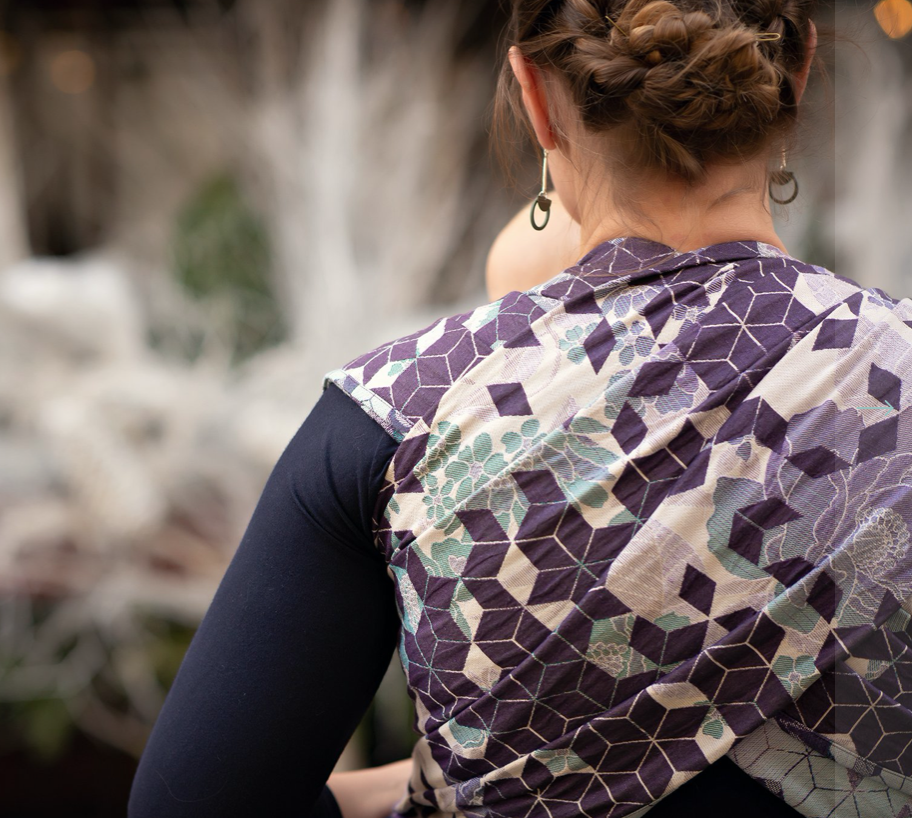 Woven Wings Geo Florals Hey there, Delilah  Wrap (linen, merino, silk) Image