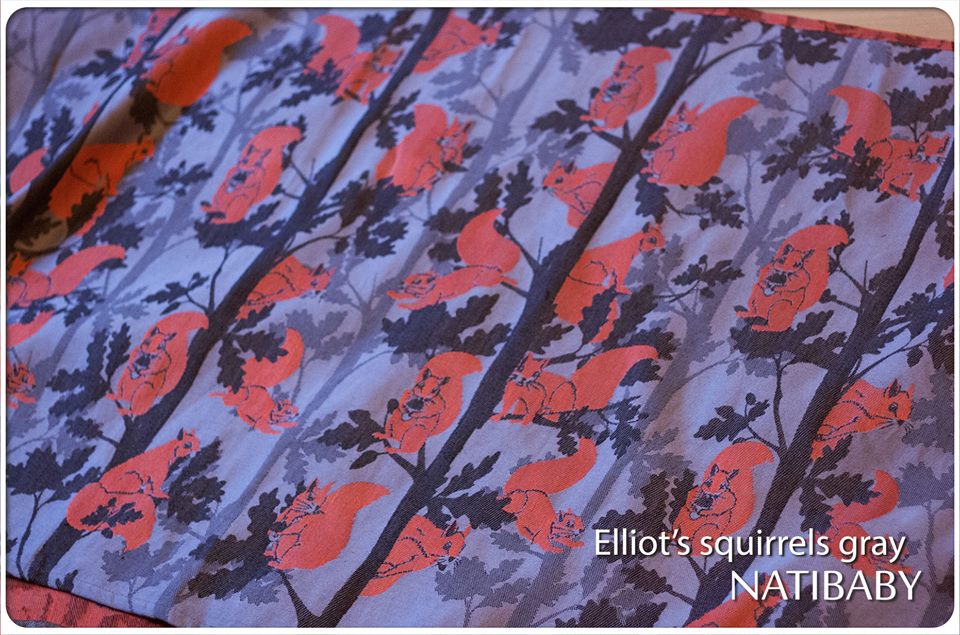 Natibaby ELLIOT'S SQUIRRELS GRAY Wrap (hemp) Image