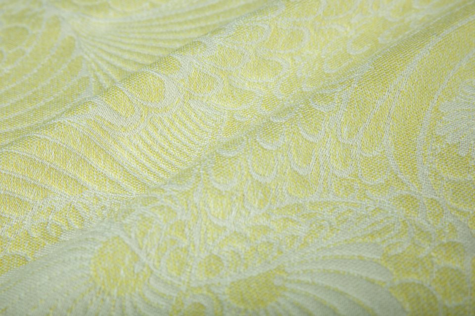 Linuschka Owls Lemon Cream Parfait Wrap (mulberry silk, linen, hemp, cashmere) Image