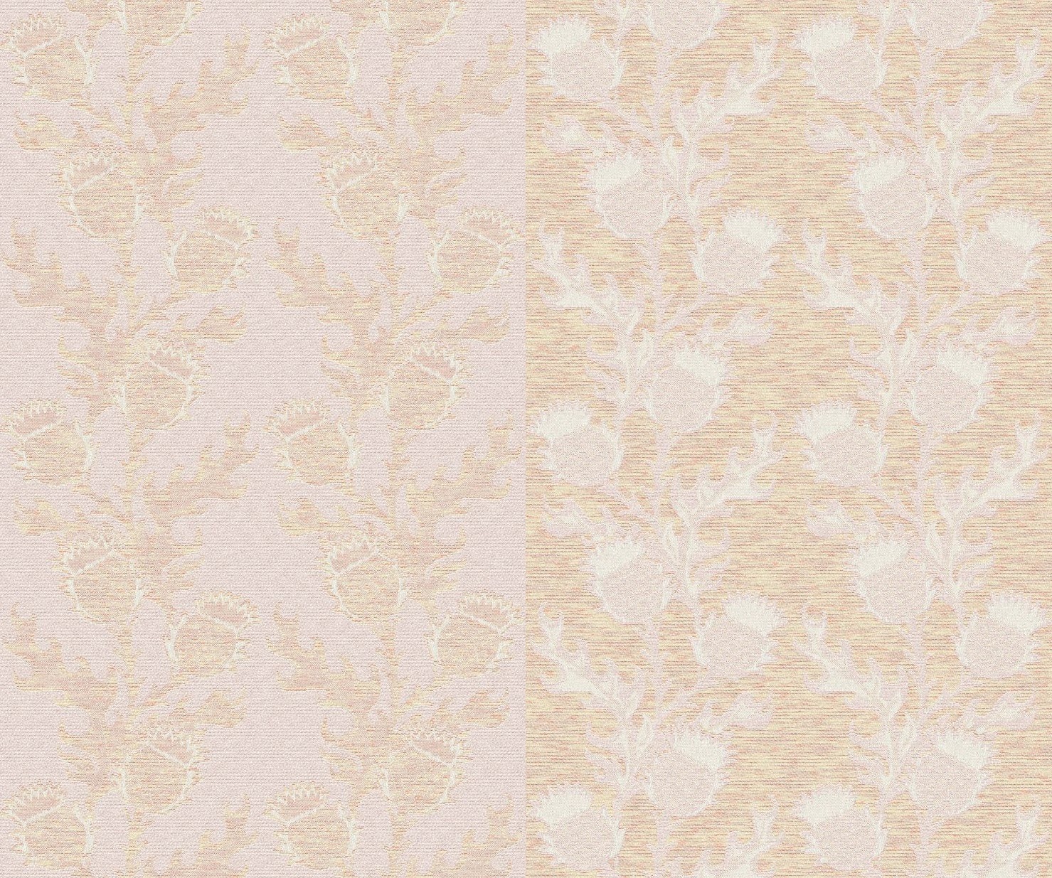 Tragetuch Mokosh-wrap Thistle Pink-white-golden  (japanese silk, mulberry silk, Leinen, aloe) Image
