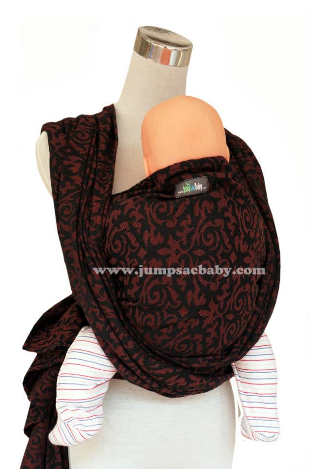 JumpSac Baby Damask Black / Red Wrap (linen) Image
