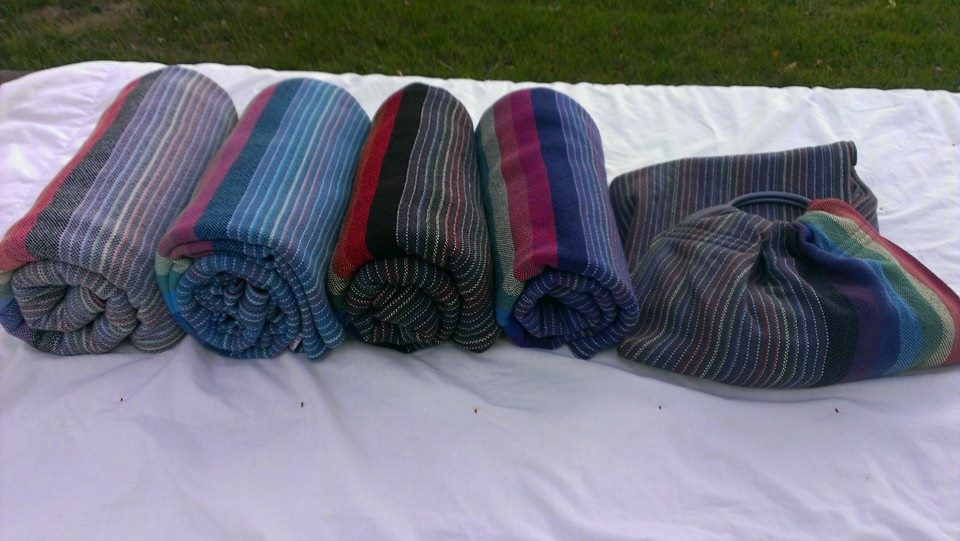 Fairy River Textiles stripe Jenna's rainbow Wrap  Image