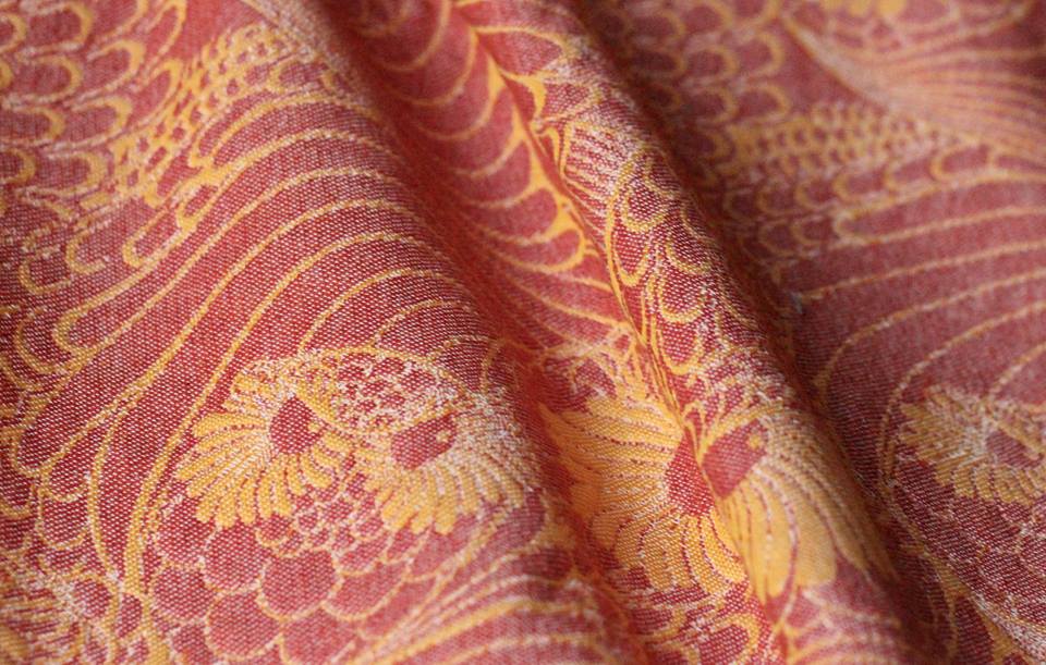 Linuschka Owls Saffron Wrap (wool, linen, silk, cashmere) Image