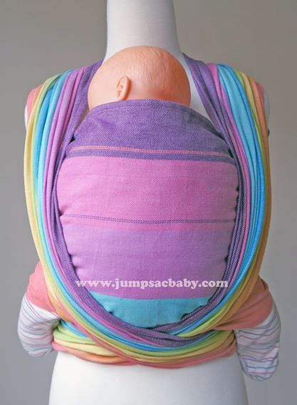 JumpSac Baby stripe BowWow Rainbow Pale Pink Wrap  Image