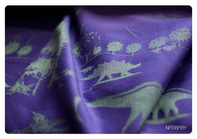 Natibaby Dino Purple-Green Wrap (linen) Image
