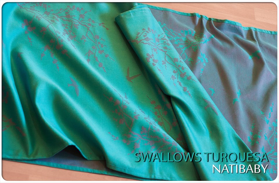 Natibaby SWALLOWS TURQUESA (лен) Image