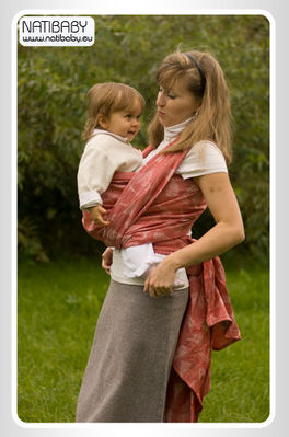 Natibaby Ferns red Wrap (bamboo) Image