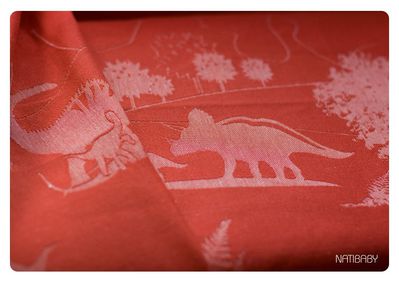 Natibaby Dino Red-White Wrap (linen) Image