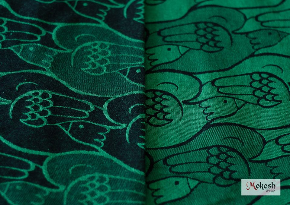 Tragetuch Mokosh-wrap Doves of peace Emerald colibri  Image