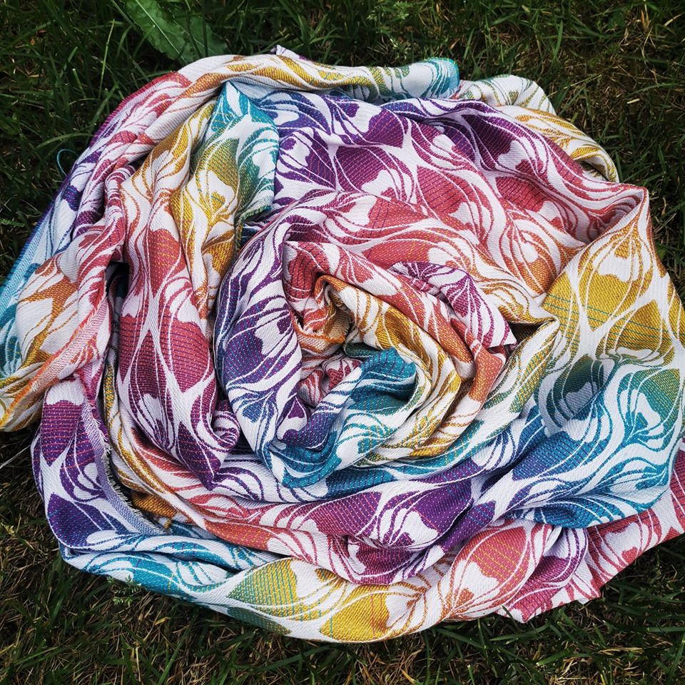 Yaro Slings La Fleur Trinity Caribbean Rainbow Cupro Tencel Linen Wrap (cupro, tencel, linen) Image