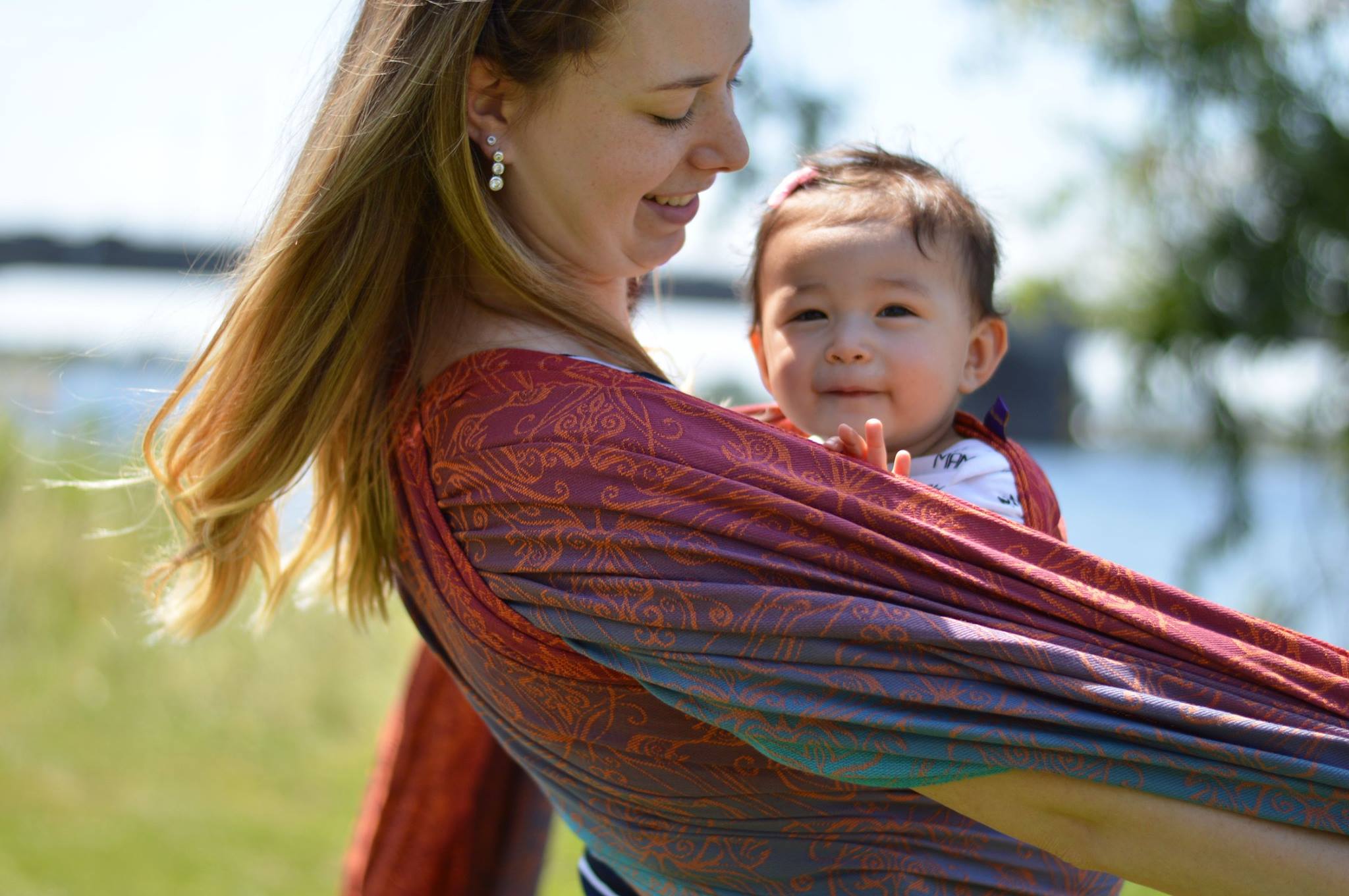 Yaro Slings Elvish Coral Reef Grad Orange Wrap