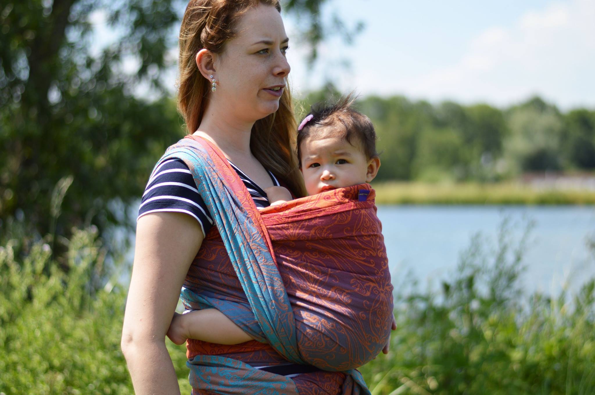 Yaro Slings Elvish Coral Reef Grad Orange Wrap